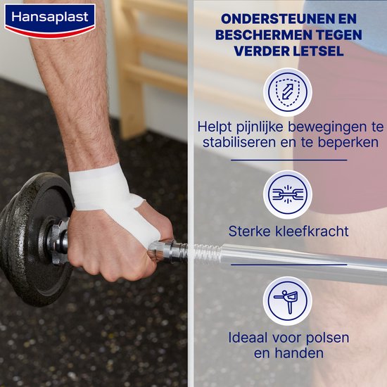 Ondersteun en bescherm tegen verdere letsel, helpt pijnlijke bewegingen te stabiliseren. Sterke kleefkracht, ideaal voor polsen en handen.