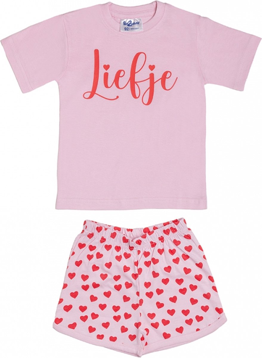 Fun2wear - Liefje - Shortama - roze - maat 98
