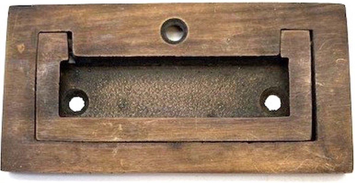 Luikgreep Messing antiek rechthoekig 85x43mm