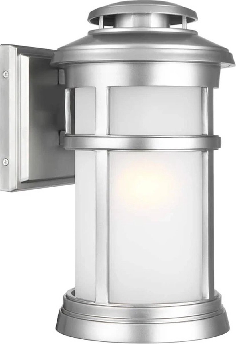 Landelijke Wandlamp - Steady Lighting - Kunststof - Landelijk - E27 - L: 22.6cm - Voor Buiten - Woonkamer - Eetkamer - Zilver