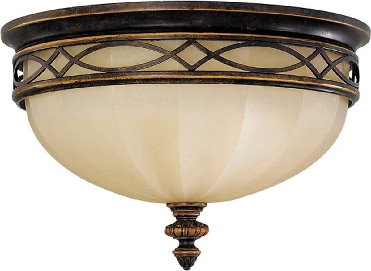Plafondlamp - Steady Lighting - Metaal - - E27 - L: 35.6cm - Voor Binnen - Woonkamer - Eetkamer - Walnut