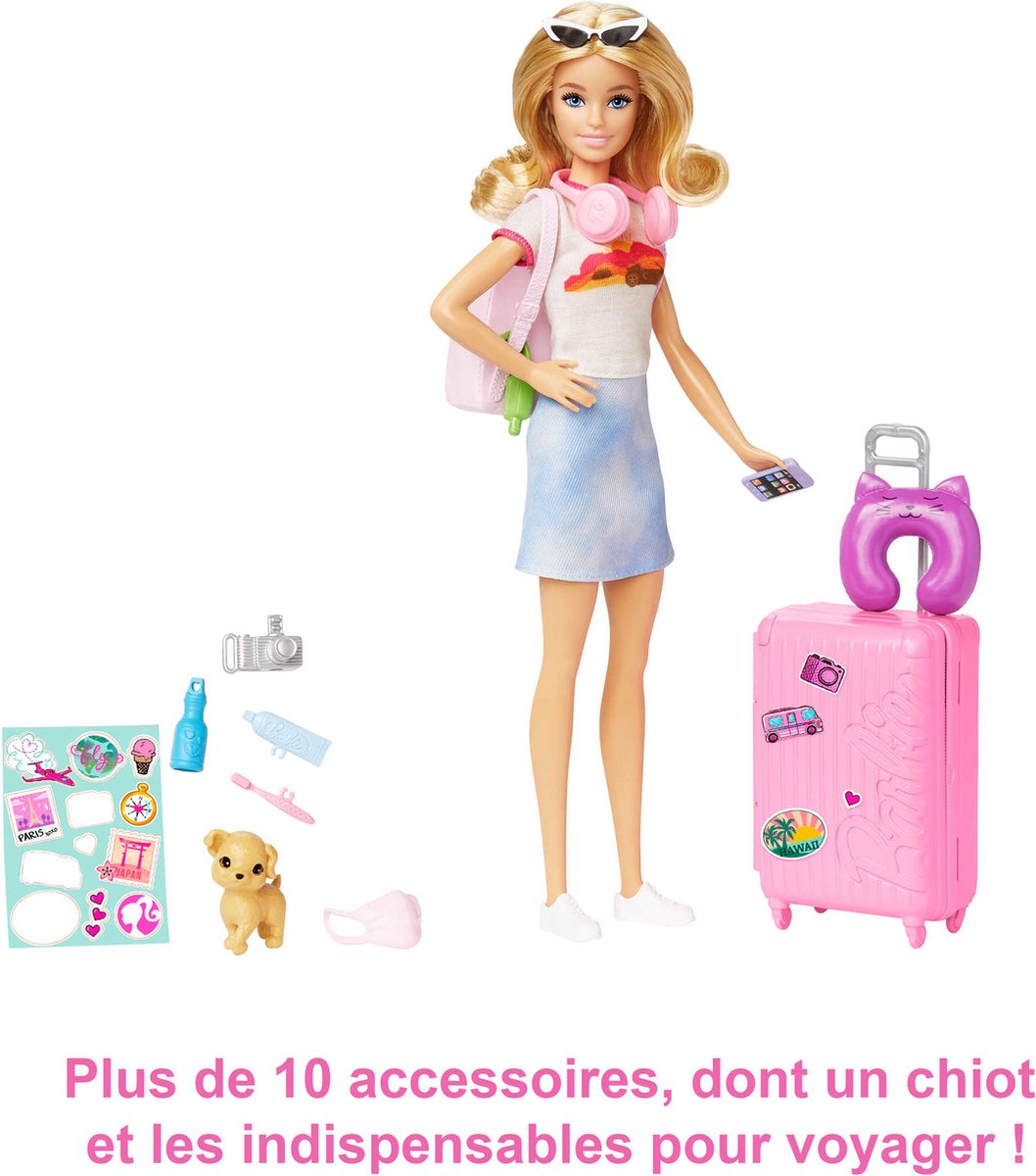 Barbie op reis - Barbiepop met roze koffer en reisaccessoires — afbeelding 8