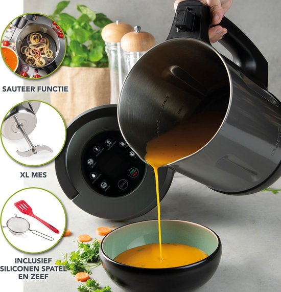 DOMO DO728BL Soepmaker Domo - Met sauteerfunctie - 2,2 L - 7 programma's - Blender - RVS/Zwart van Domo — afbeelding 4