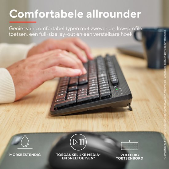 Trust Ody V2 - Draadloos toetsenbord - Stil - Multimedia Toetsen - Qwerty US
