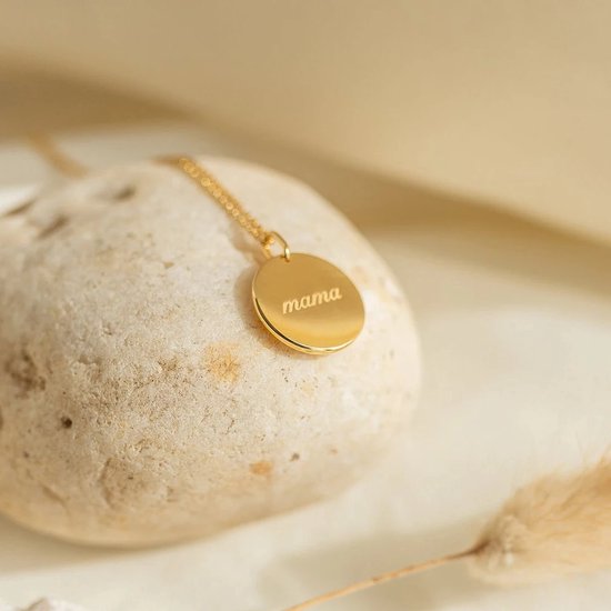 Collier Maman plaqué or - Or 18 carats - Rond - Moderne - Cadeau pour les mamans