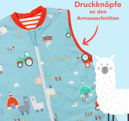 Kinderslaapzak voor de winter met voeten - 100% katoen, 2.5 TOG, voor