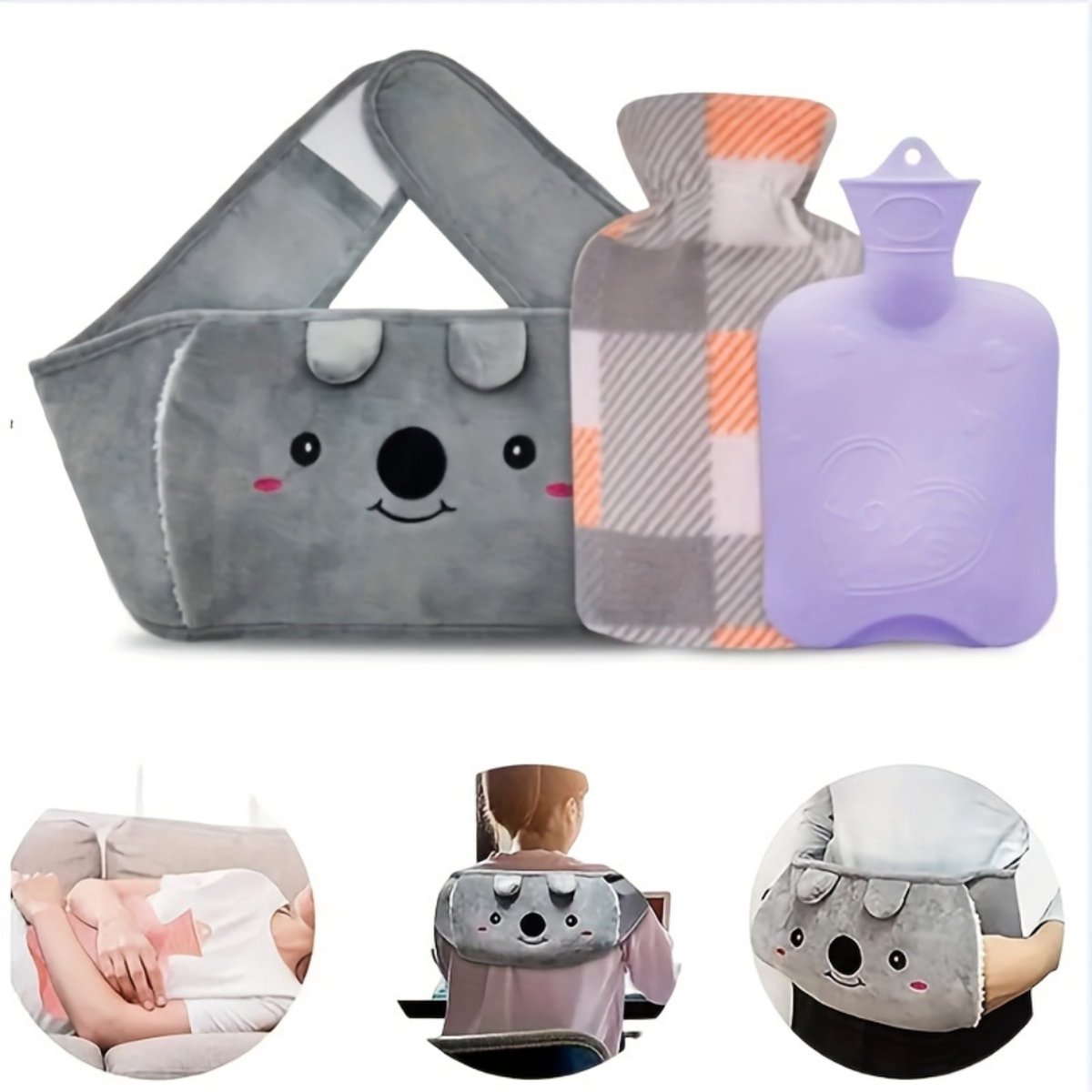 Nivard Warmwaterzak Met Hoes - Warmwaterkruik - Warmtekussen - Warmtekruik - Knuffel - Kruik - Bag - 3-Pack – foto 2