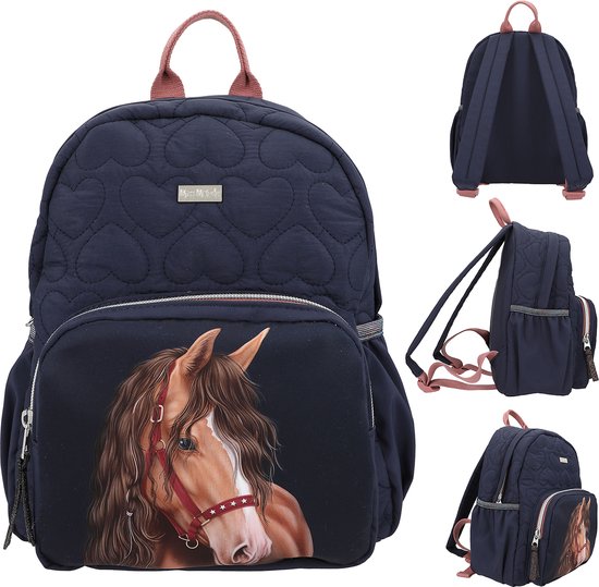 Depesche Miss Melody Blue Quilt Mini Shopper, Borsa Blu Con Cavallo E Tracolla Regolabile