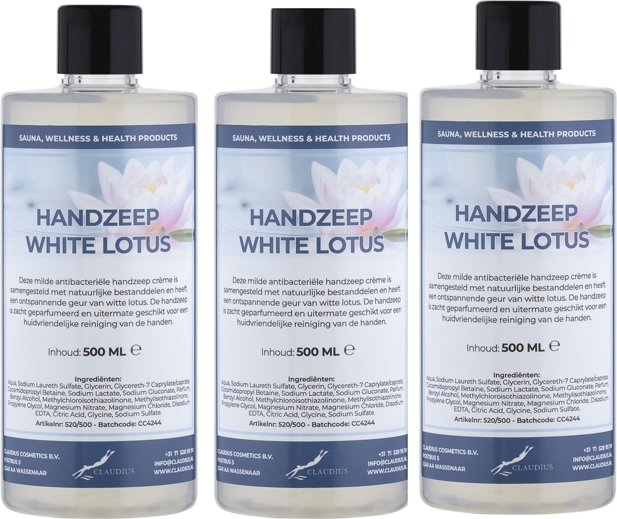 Goedkoopste Handzeep White Lotus 500 ml - set van 3 stuks