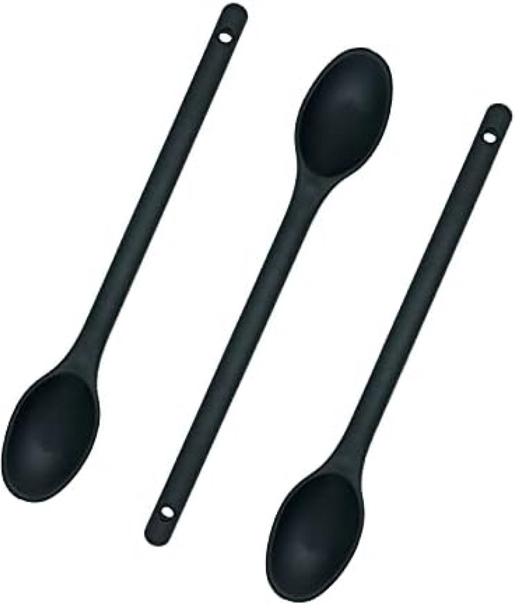 MARUKO 3 stuks siliconen roerlepels siliconen lepel met lange steel menglepels om te koken siliconen lepels om te koken roerlepels om te koken siliconen kooklepels 30 5 cm