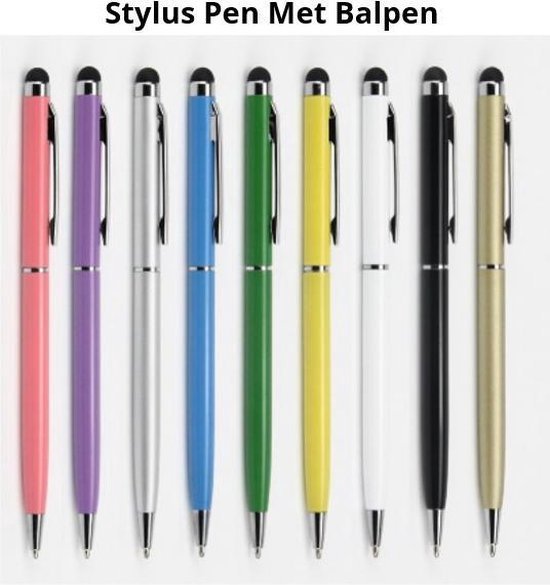 10 stuks Touch Screen Stylus Pen met Balpen voor Tablet, iPhone, iPad etc. | 10 Stuks Mix Kleur |