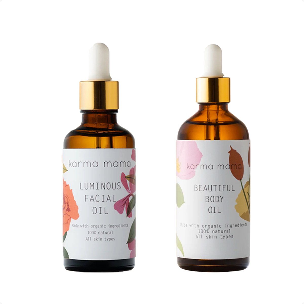 Goedkoopste Karma Mama Body & Facial Oil Duo Bundle - 100ml Zwangerschapsolie 50ml Gezichtsolie - Zwangerschap Cadeau