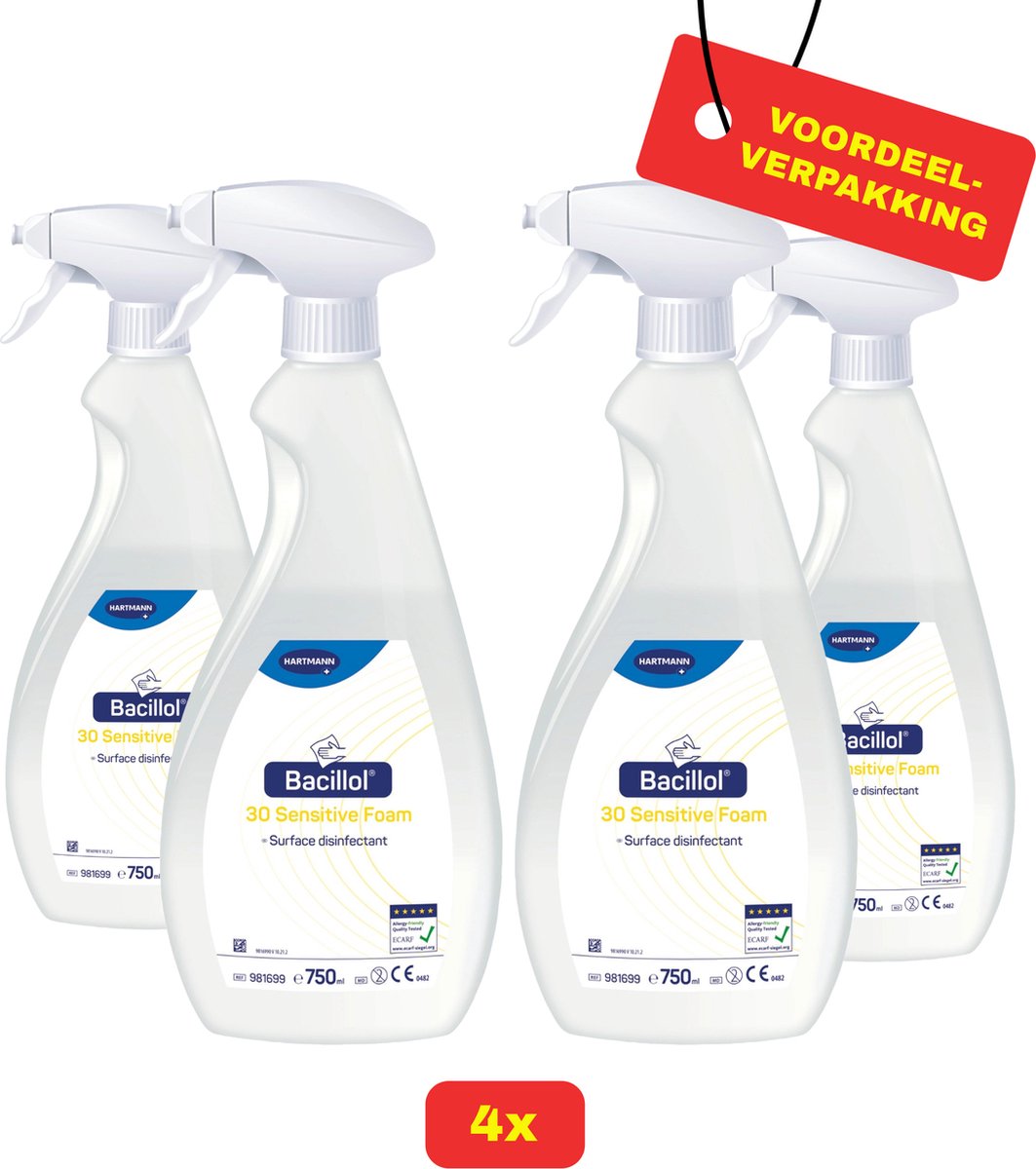 Goedkoopste 4 x Bacillol® 30 Sensitive Foam van Hartmann - 4 x 750ml - Voordeelverpakking!