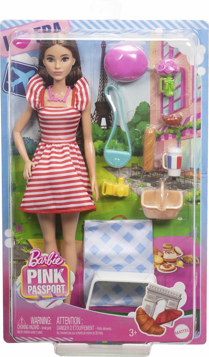Mattel Barbie Roze Paspoort Parijs Pop Oranje van Mattel — afbeelding 5