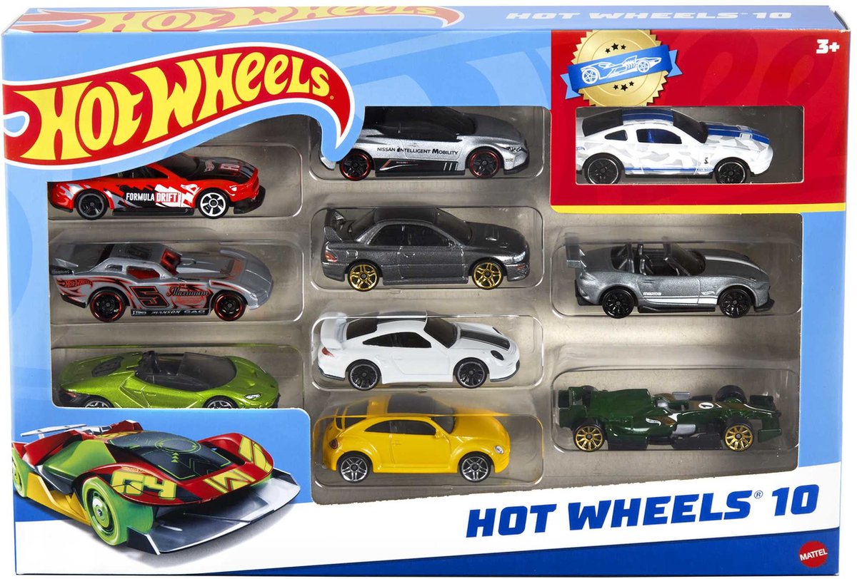 Hot Wheels Cadeauset Met 10 Auto's - 10 Pack Speelgoedvoertuig — afbeelding 3