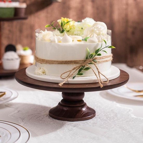 LALATOK Lot De 6 Plateaux à Gâteaux Ronds 20 Cm - Planches Robustes En Carton Blanc Réutilisables, Idéaux Pour Mariages, Anniversaires Et Fêtes