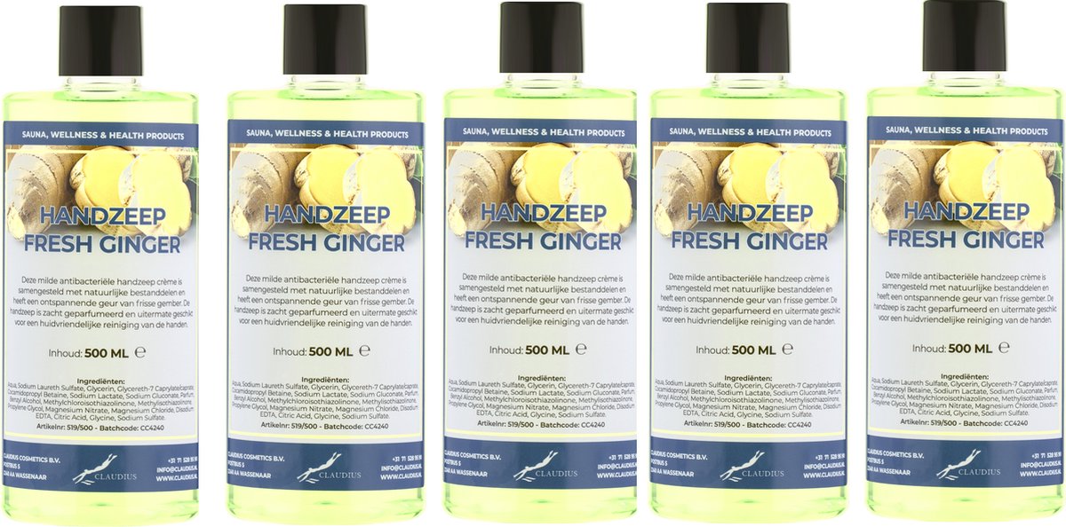Goedkoopste Handzeep Fresh Ginger 500 ml - set van 5 stuks