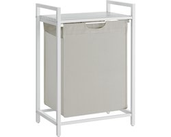 Hoppa! - Wasmand - 1 vak, 1 afneembare zak van Oxford-stof, plank, metalen frame, 65 l, wit