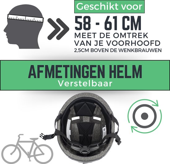 Speed pedelec helm Zwart met vizier en verlichting - 4 in 1 - 2 Vizieren - NTA 8776 - Maat L 58-61 cm - Snorscooter helm - Snorfiets Helm blauw kenteken - Fatbike helm van Merkloos — afbeelding 2