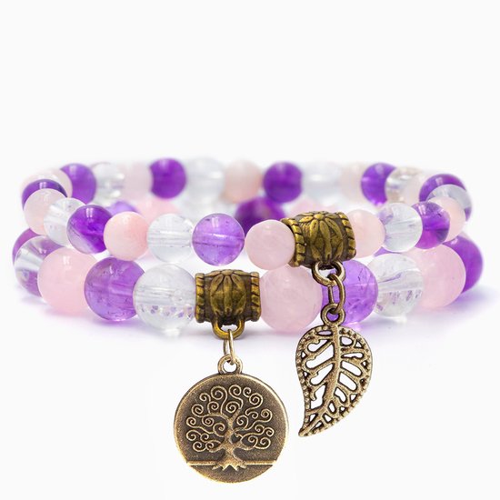 Energie Natuurlijke Amethist Armband Healing Quartz Paars Kristal Steen Armband Vrouwen Sieraden Mannelijke Bangle Stretch Cure Yoga Relief – koop de beste producten in de online winkel