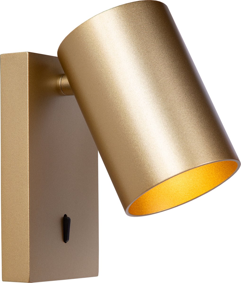 Atmooz - Wandlamp Nuo - Goud - Metaal - Kantelbare Spot met Schakelaar - Luxe Slaapkamerve