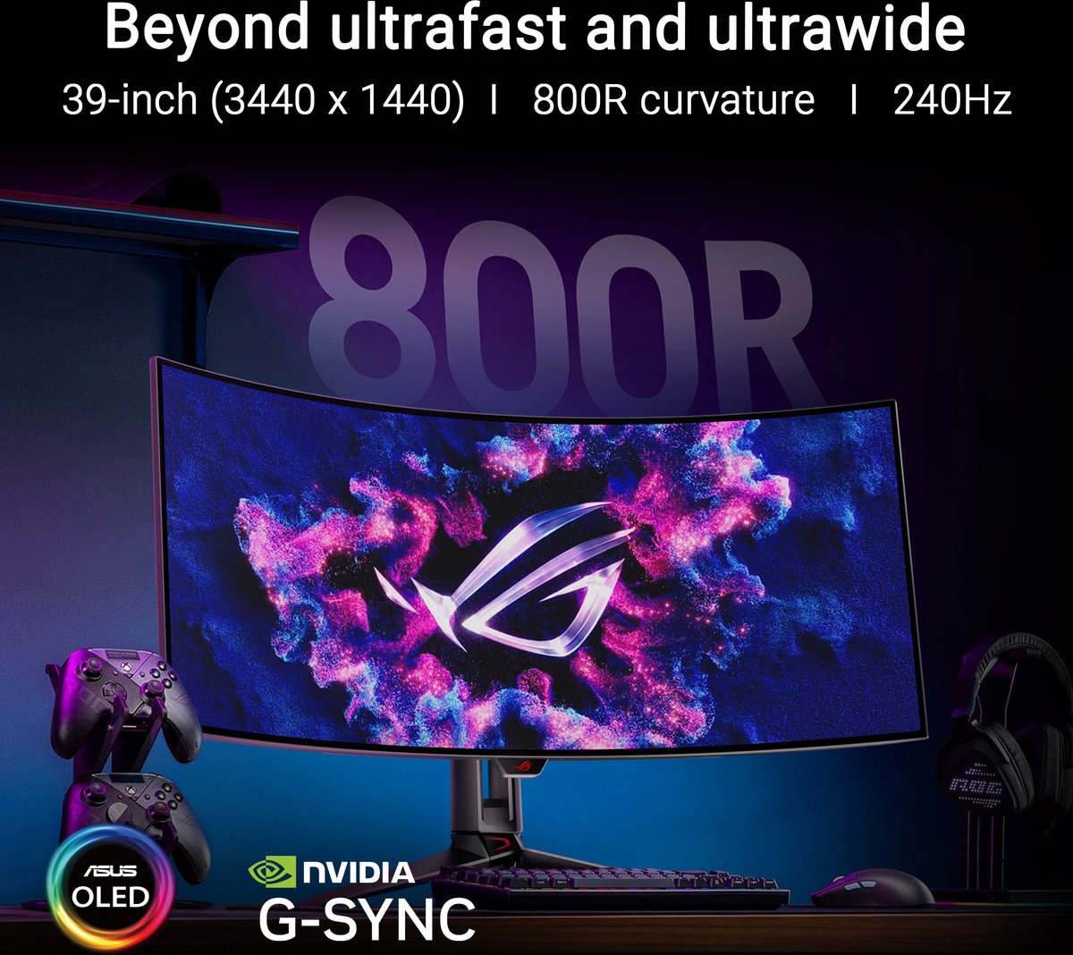 ASUS ROG Swift OLED PG39WCDM - 3440x1440 Curved OLED Gaming - afbeelding 3