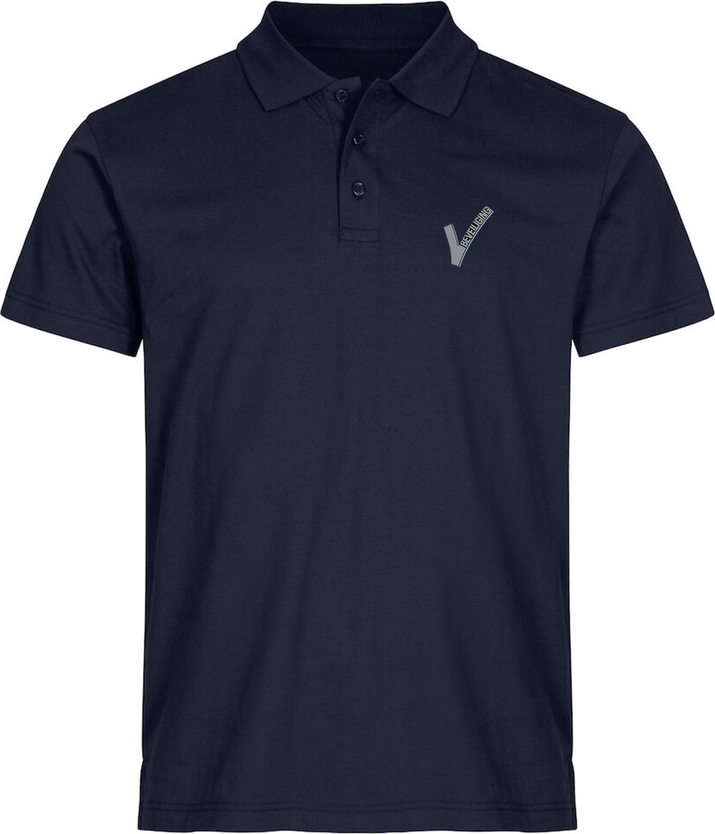 Clique Security / Beveiliging Polo Heren met Borst- en Ruglogo - Dark Navy - Maat L - VOOR PROFESSIONALS