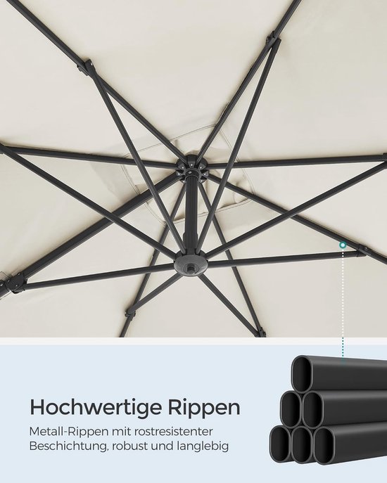 WOLTU parasol voor de tuin, met SPF 50 , verstelbare helling, draagtas
