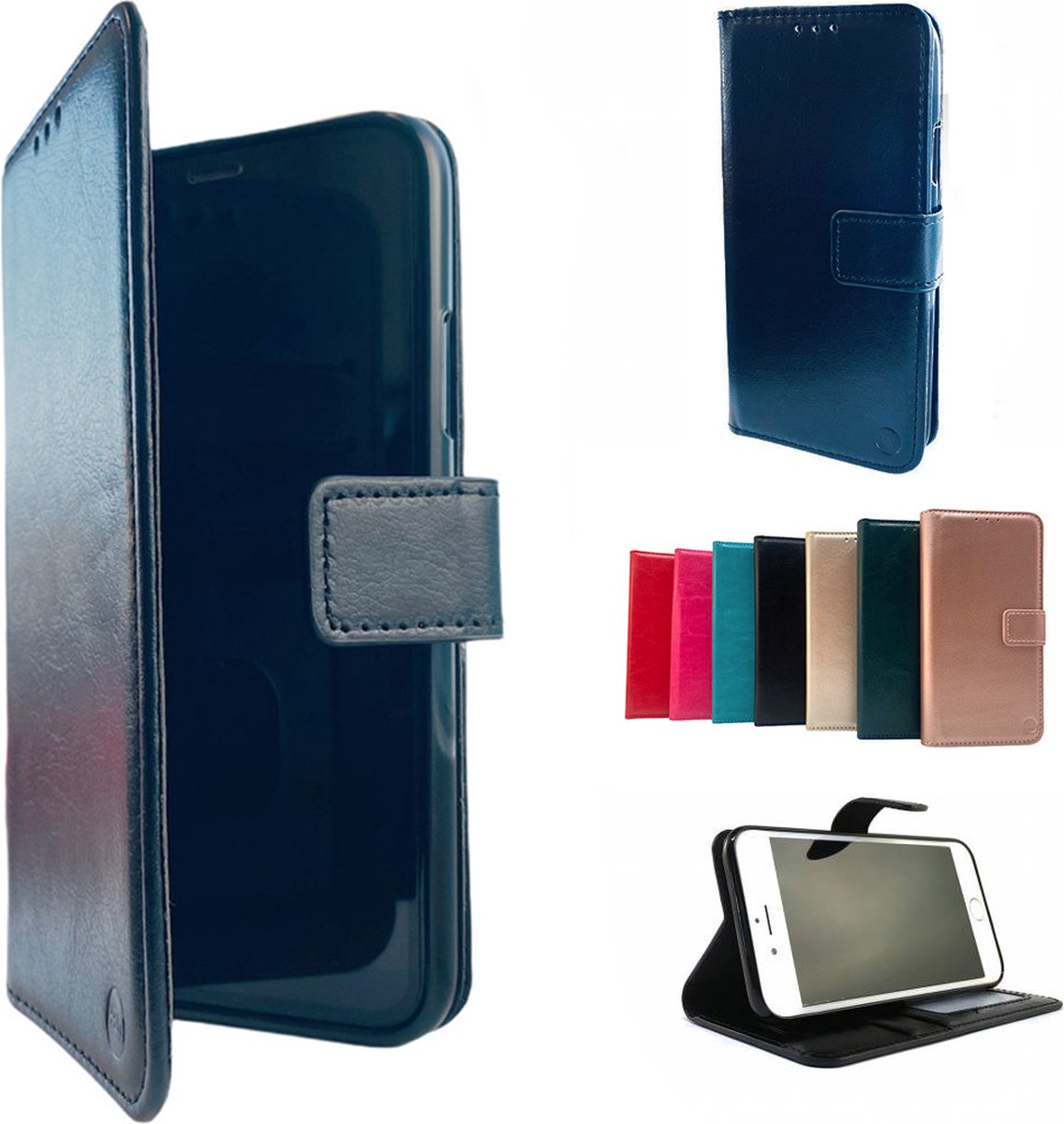HEM Zwart Wallet Hoesje Geschikt Voor Samsung Galaxy S22 Plus – Luxe Bookcase Met Vakje Voor Pasjes, Geld En Fotovakje – Telefoonhoesje