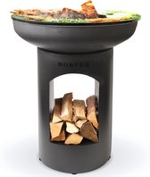 Bol.com BonFeu BonBiza Zwart Open - Staal - Buitenkoken - Plancha Bakken - Plancha BBQ - 80x80x100 cm aanbieding