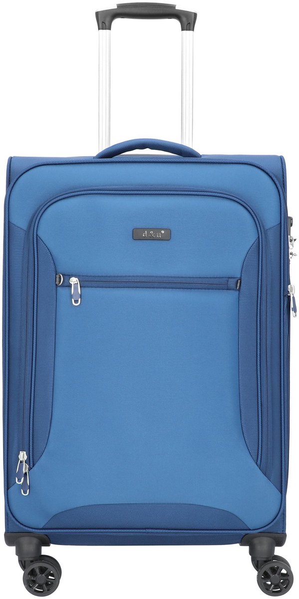 d & n Travel Line 6404 4-wielige trolley 68 cm - Zachte bagage - TSA slot - blau