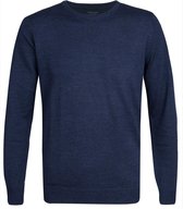 Profuomo Originale slim fit trui wol - heren pullover O-hals - indigo blauw -  Maat: L