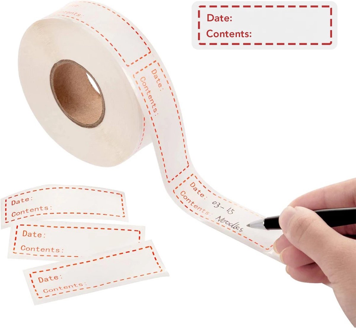 Consumerce® 2 Stuks Beschrijfbare Diepvriesetiketten op Rol – 250 Stickers Per Rol – Diepvries Etiketten – Voor Bakjes Dozen Zakjes – Houdbaarheid Stickers – Houdbaarheidsetiketten – Diepvriesbakjes – Diepvriezer – Vriezer
