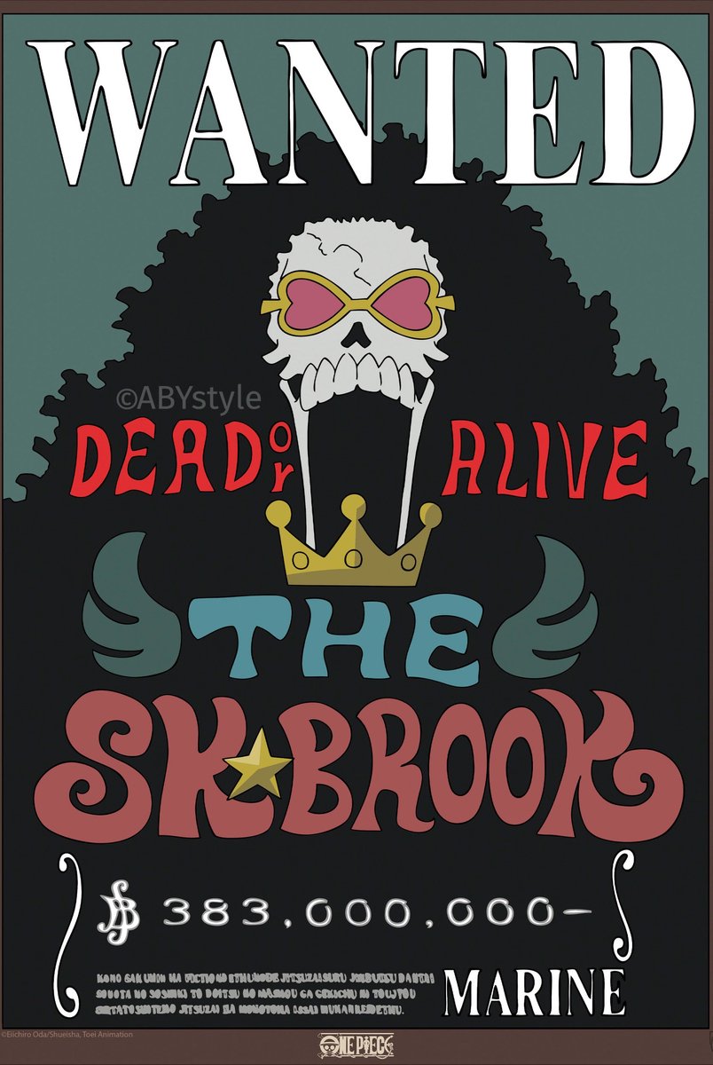 Poster One Piece - Wanted Brook Wano 38x52cm
