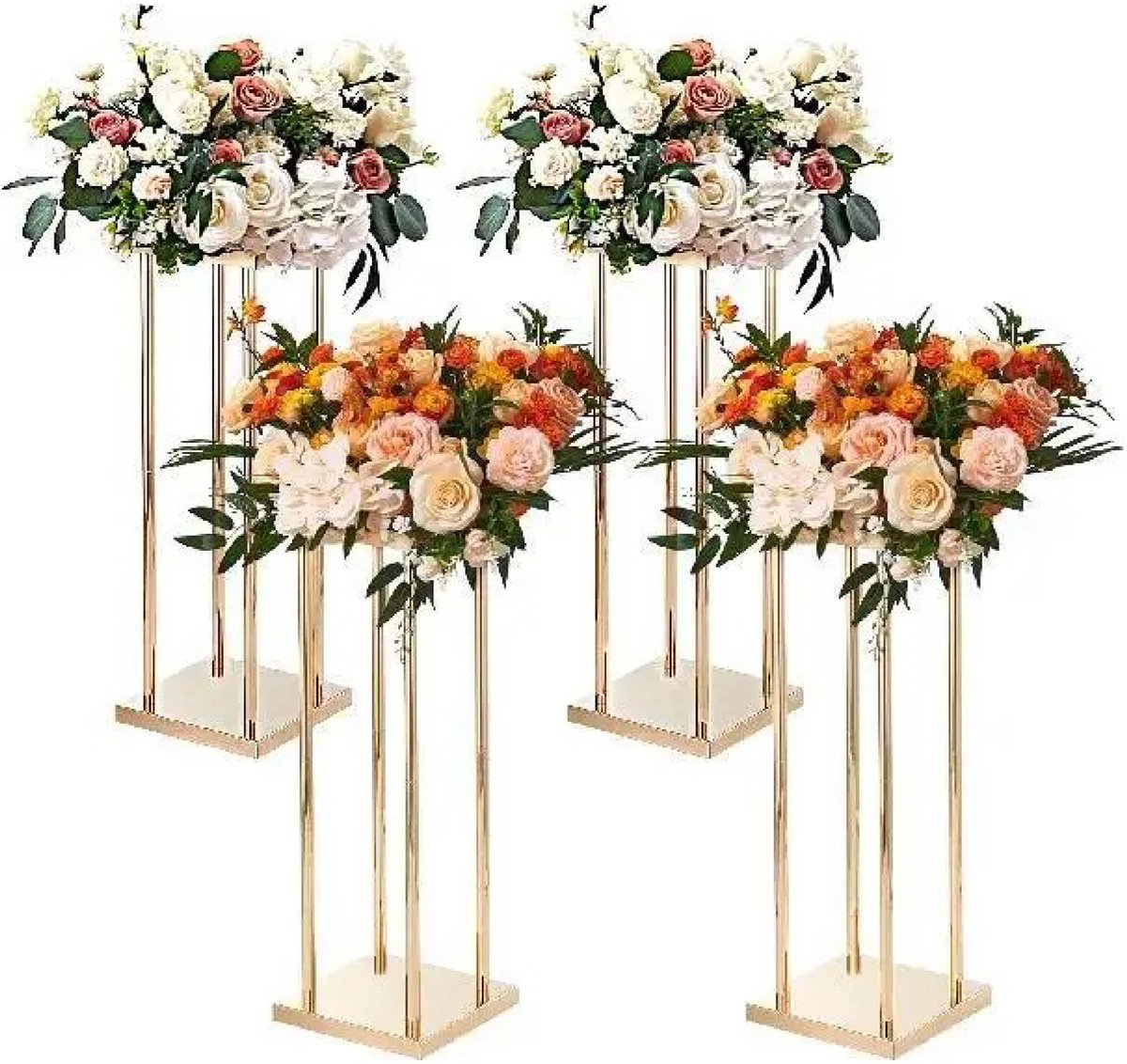 Vevor Jemaison Plantentafel Goud 4 stuks 15 kg draagkracht Decoratieve accessoires Bruiloft decoratie 80x20 cm