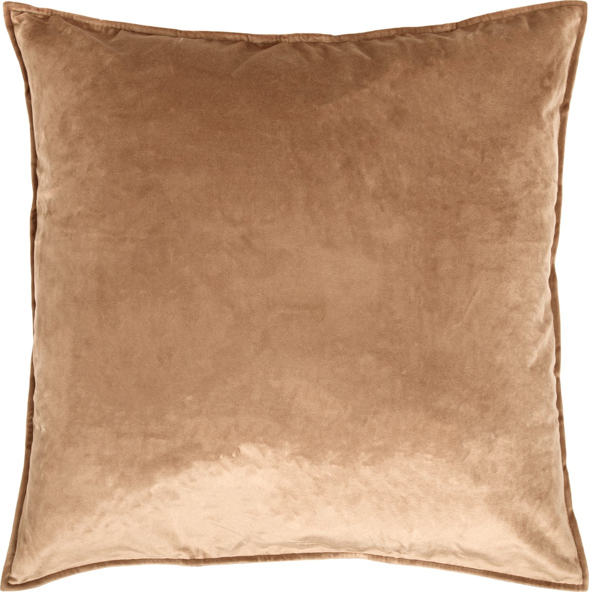 QUVIO Kussenhoes - Sierkussenhoes - Kussenhoes woonkamer - Sierkussenhoes 45x45cm - Kussentjes - Kussenhoezen - Sierkussenhoes - Sierkussenhoes bank - Bruine kussenhoes - Sierkussenhoes bruin - Sierkussenhoes vierkant - Fluweel - Bruin