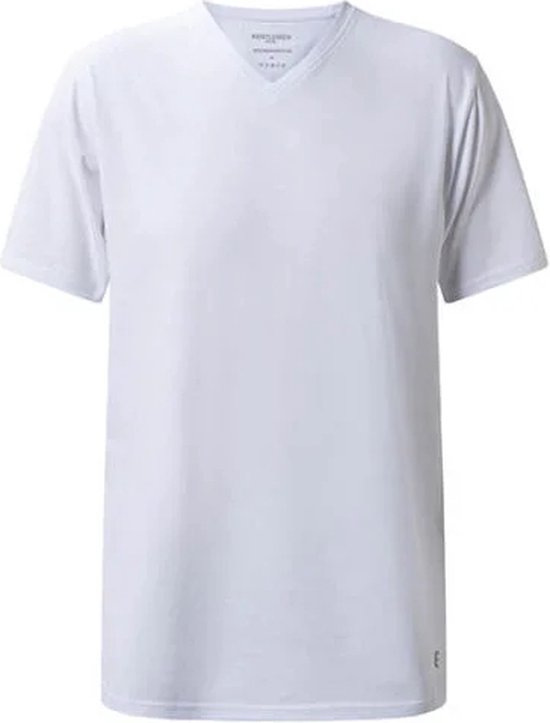 Pack de 4 T-shirts homme Gentlemen longfit (extra long), 100% coton pré-rétréci blanc col V XL