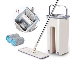 Elfida - Flat Mop - Schoonmaak Dweil - Schoonmaakmop Inclusief Twee Pads - 2x3 Liter Reservoir - Nieuw 2024 Model