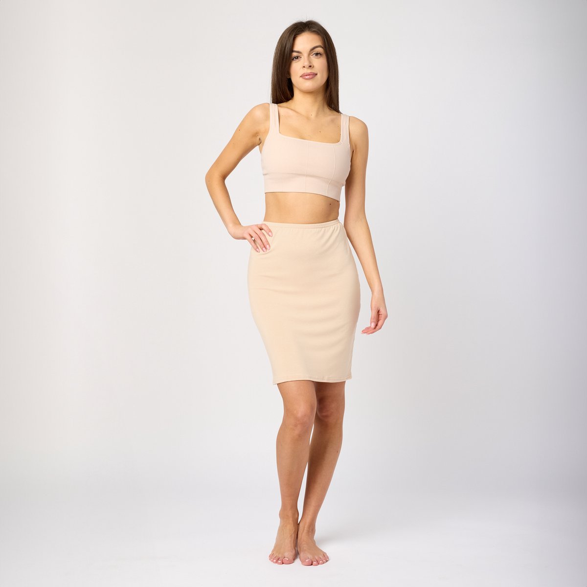 Merry Style MS-MS10-204-UW Dames Onderrok - kort - elastisch – licht- Viscose - Beige - XS