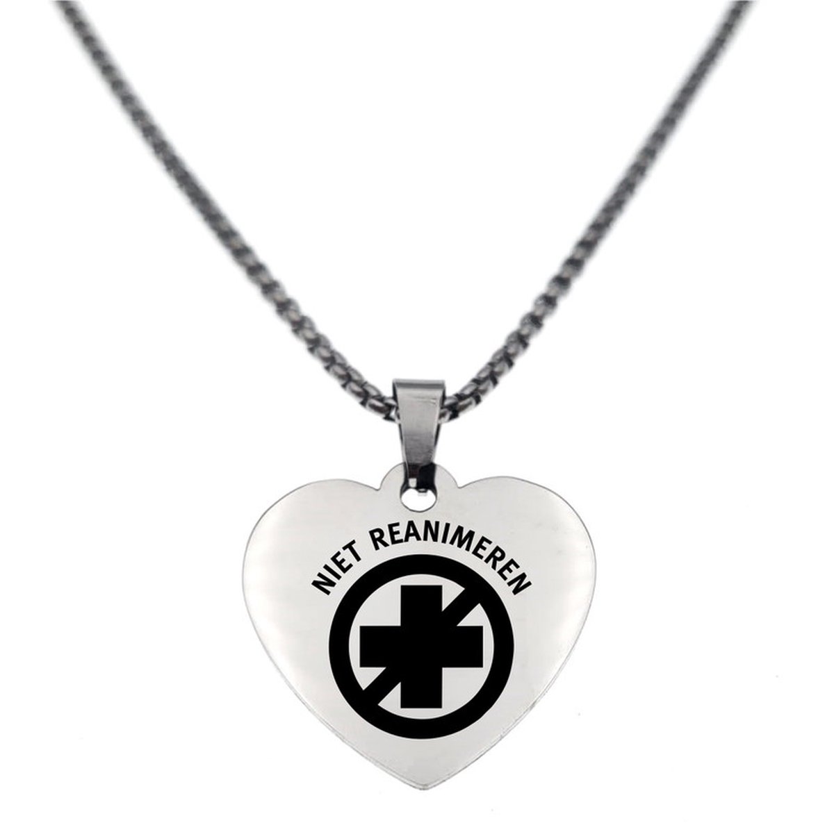 Ketting | Hart | RVS | Zilver | Niet Reanimeren