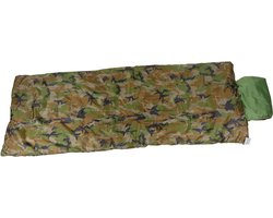MFH Pilotenslaapzak - 2-laags - 215 x 75 cm - met geïntegreerde transportzak in hoofdgedeelte - woodland camouflage