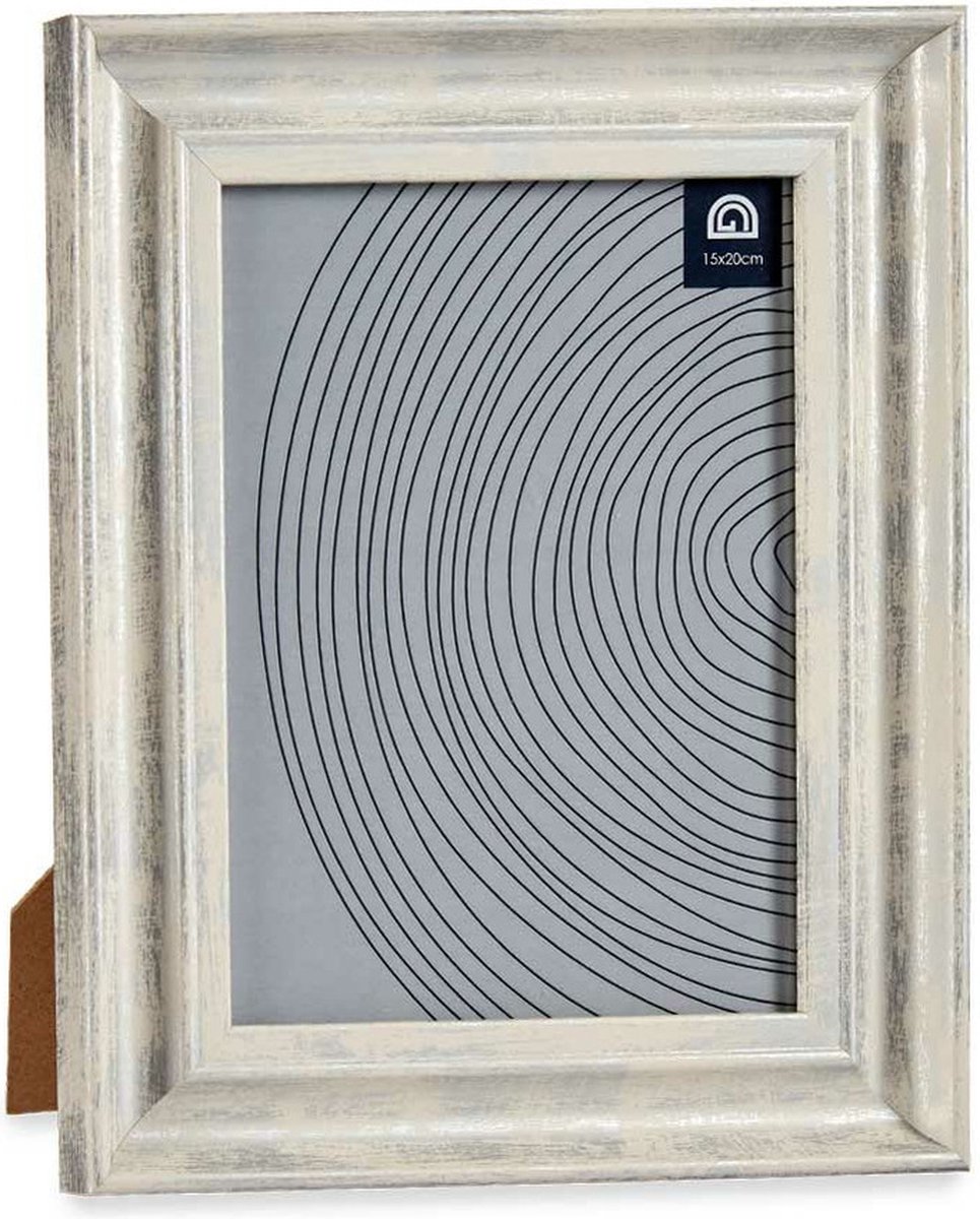 Giftdecor Fotolijstje voor een 15 x 20 cm foto - licht hout/zilver glans - Klassiek - frame 21 x 26 cm - staand/hangend
