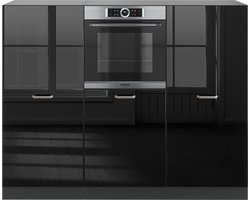 Vicco R-Line Keukenblok – 180 cm zonder werkblad Hoogglans zwart/antraciet