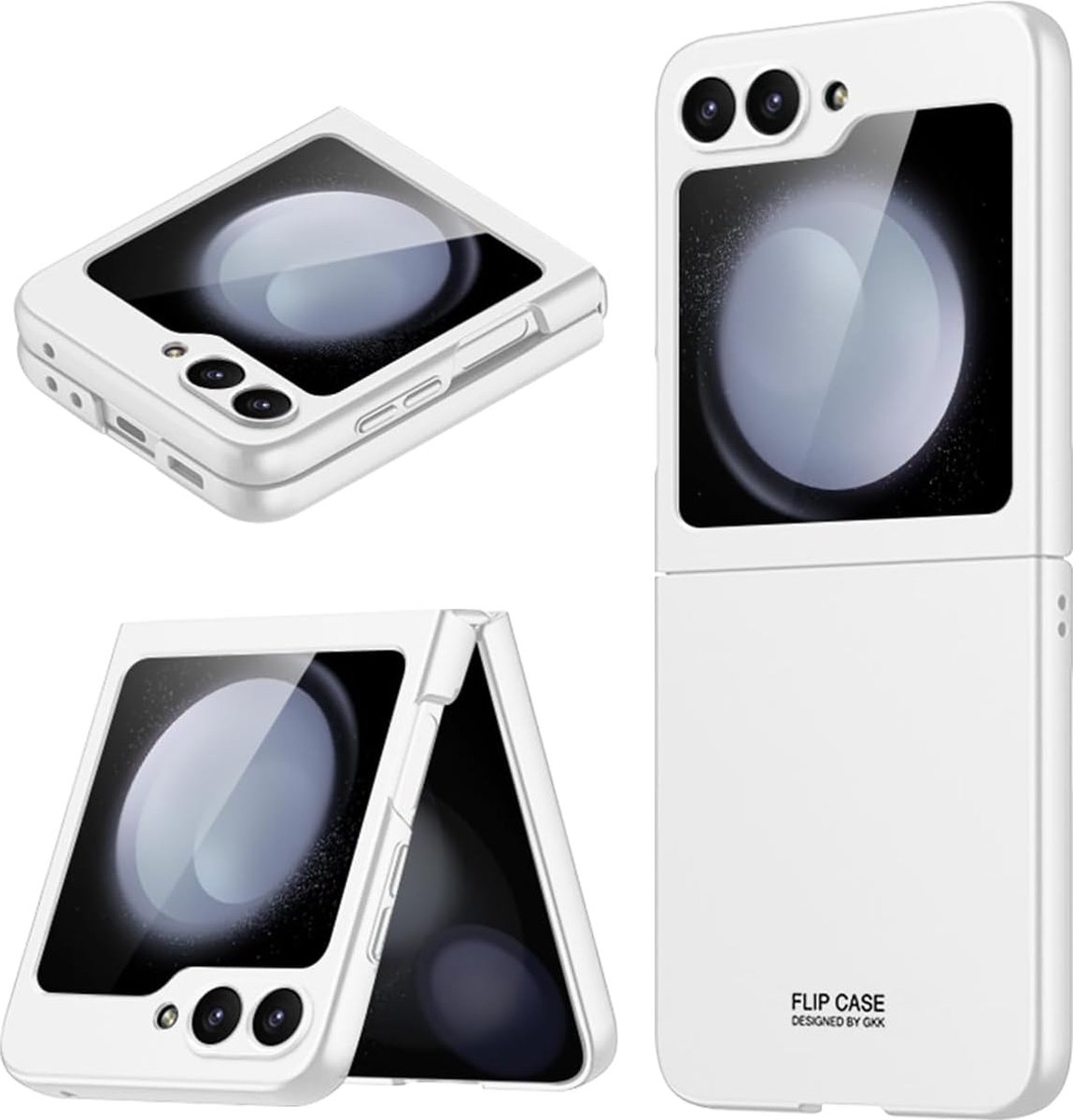 Geschikt voor Samsung Galaxy Z Flip 6 5G - Harde PC - Schokbestendig - Bumper Hoesje - Wit