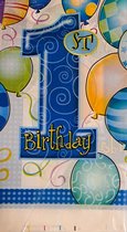 Nappe Plastique bleu 1 an 132x220cm grand. / - fêtes - votre premier anniversaire - garçon 1 an - 1er anniversaire