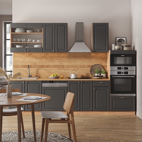 Meubles De Cuisine VICCO R-Line - Éléments Haut Et Bas - Anthracite Ultra-brillant - Neuf