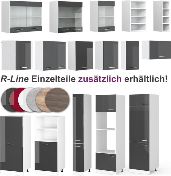 Vicco Cuisine d'angle Rick, Wit/ anthracite brillant, 267 x 167 cm, WB Marble