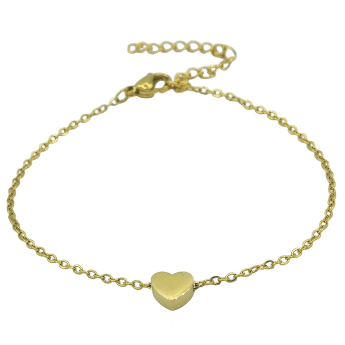 Dames armband met hartje - Premium gold-plated staal- Goudkleurig
