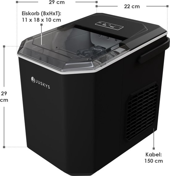 Juskys IJsblokjesmachine IceOracle - Zwart - Incl. Toebehoren van Merkloos — afbeelding 3