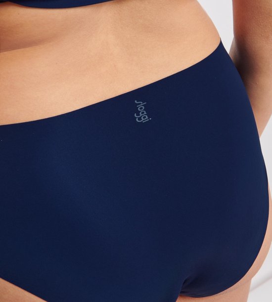 Culotte taille haute bleu marine sans couture avec logo Sloggi.